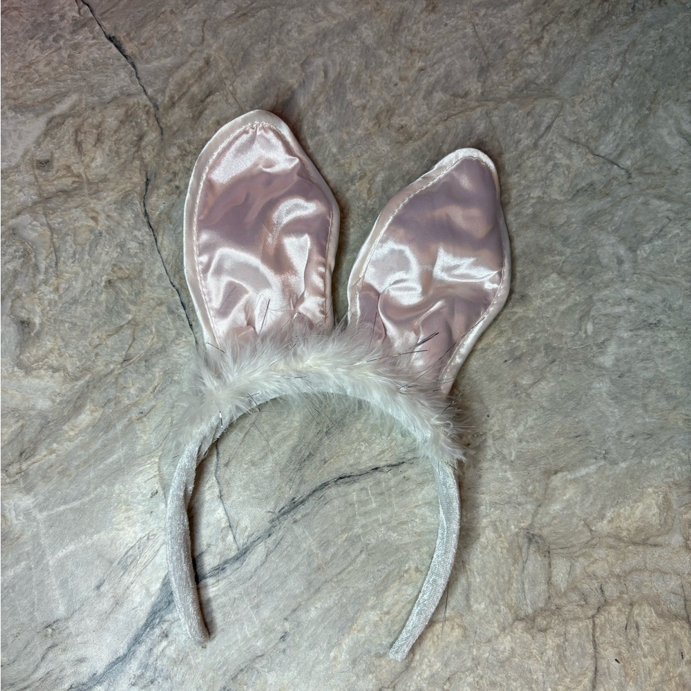 Fluffy Pink Bunny Ear Headband